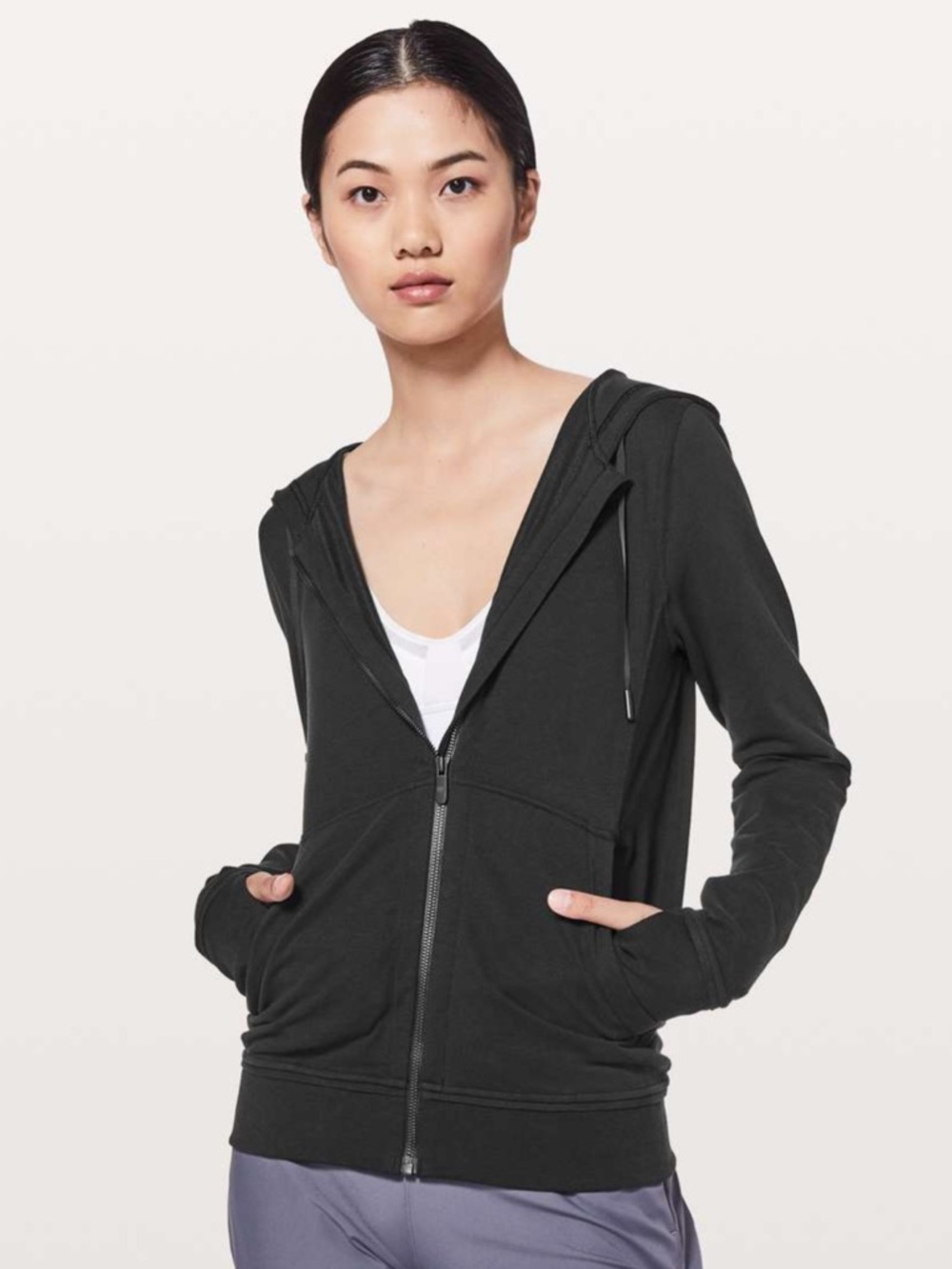 Lululemon Press Pause Jacket - Black - French Terry Lightweight Full Zip Hoodie